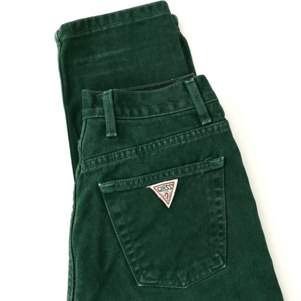 Rare Vintage Guess Forest Green Jeans / Size 26 - Picture 4 of 5